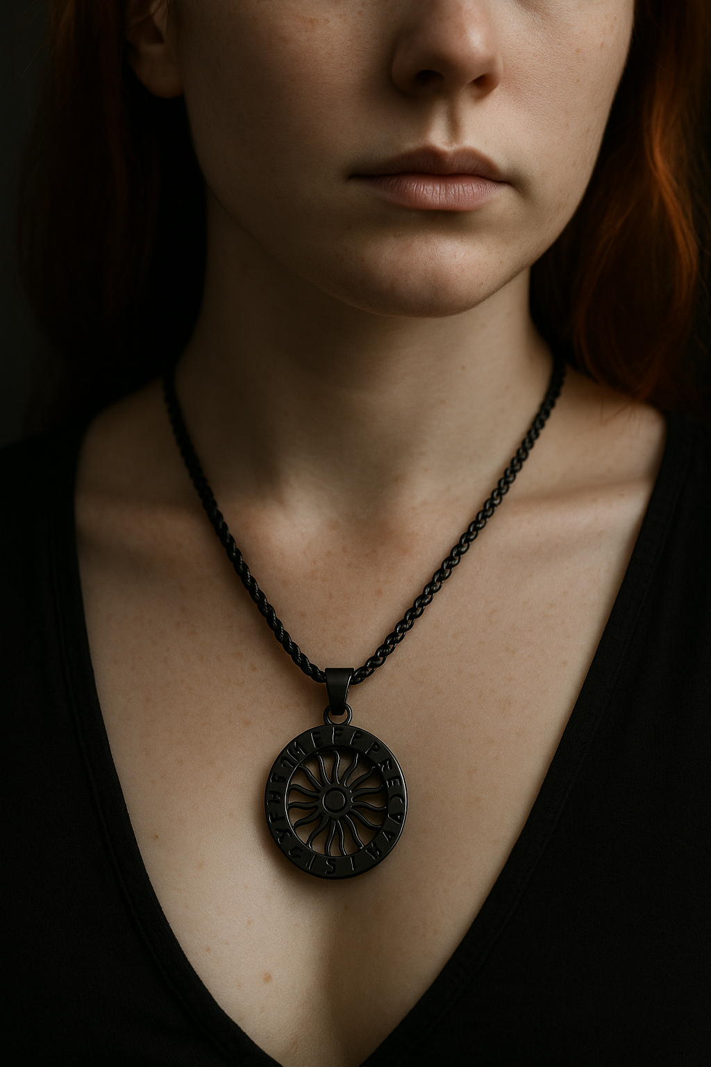 Pendentif Solrun – Rune Solaire Viking Unisexe en Acier Inoxydable ⚡️
